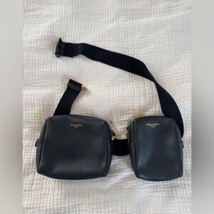 Dolce & Gabbana leather double waist belt Fanny pack
